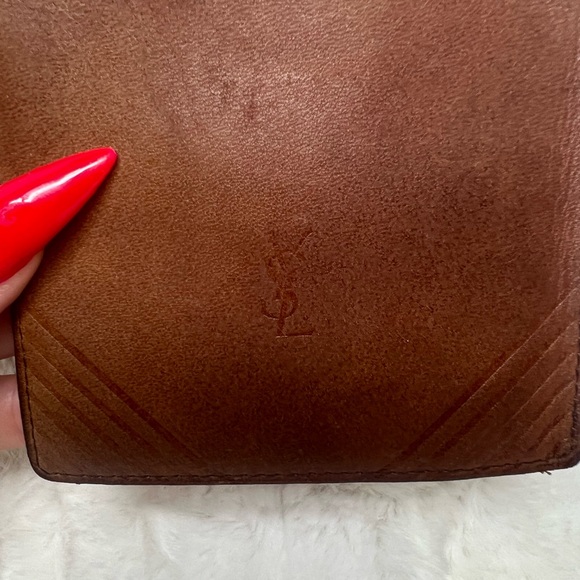 Yves Saint Laurent Tan/Brown Leather Wallet - Picture 1 of 14